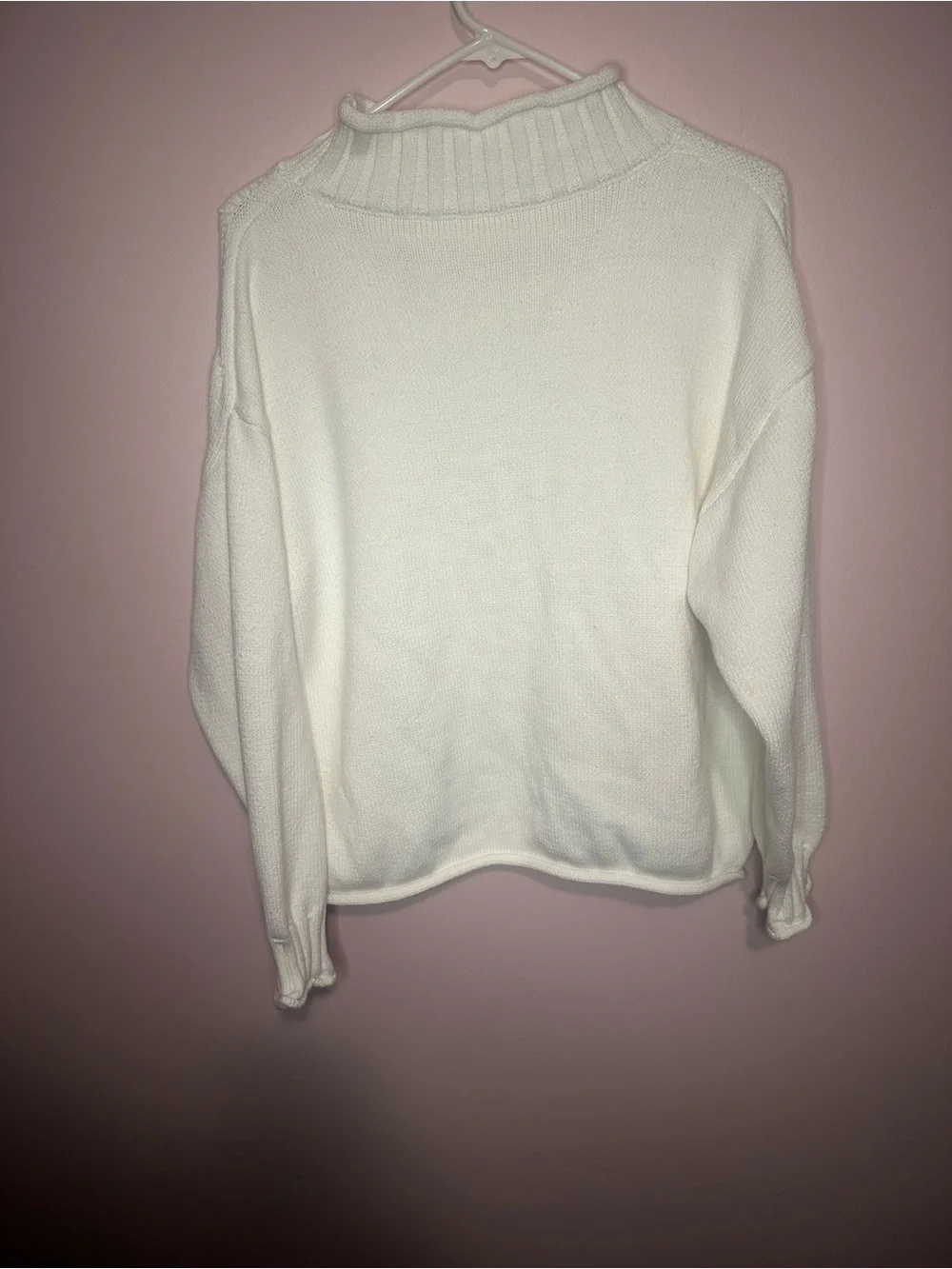 Cream white mock neck sweater - Picture 4 of 4